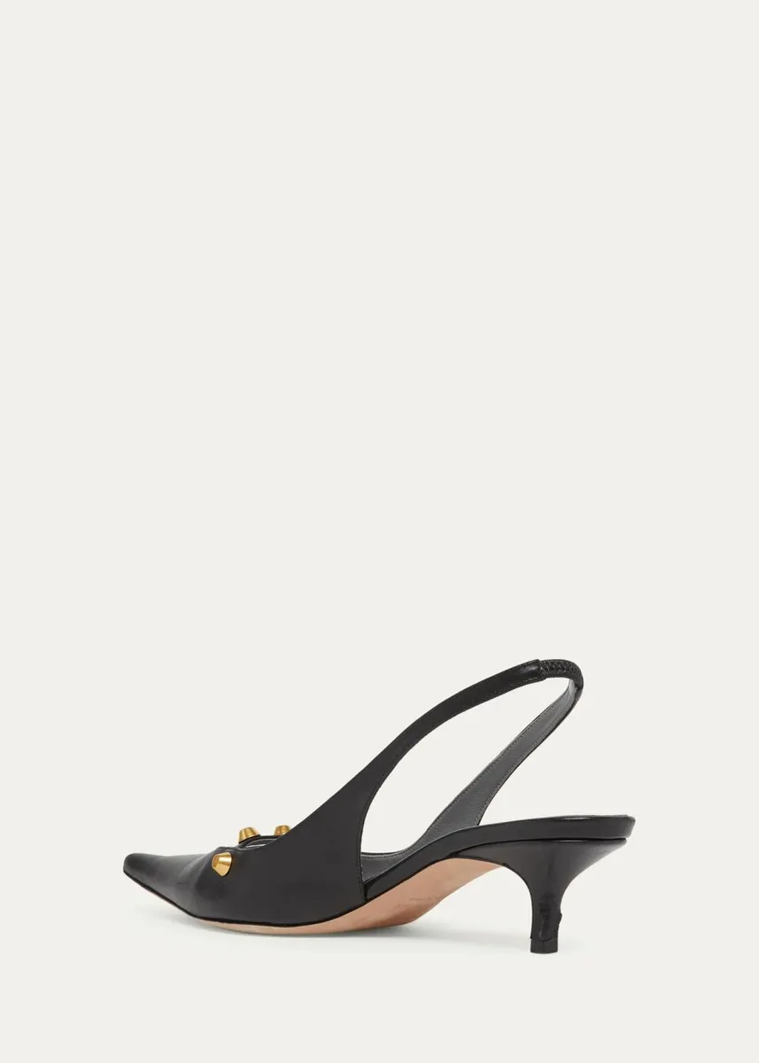 Balenciaga 45mm Midnight City Studded Leather Slingback Pumps | Thumbnail 4 Balenciaga 45mm Midnight City Studded Leather Slingback Pumps | Thumbnail 4