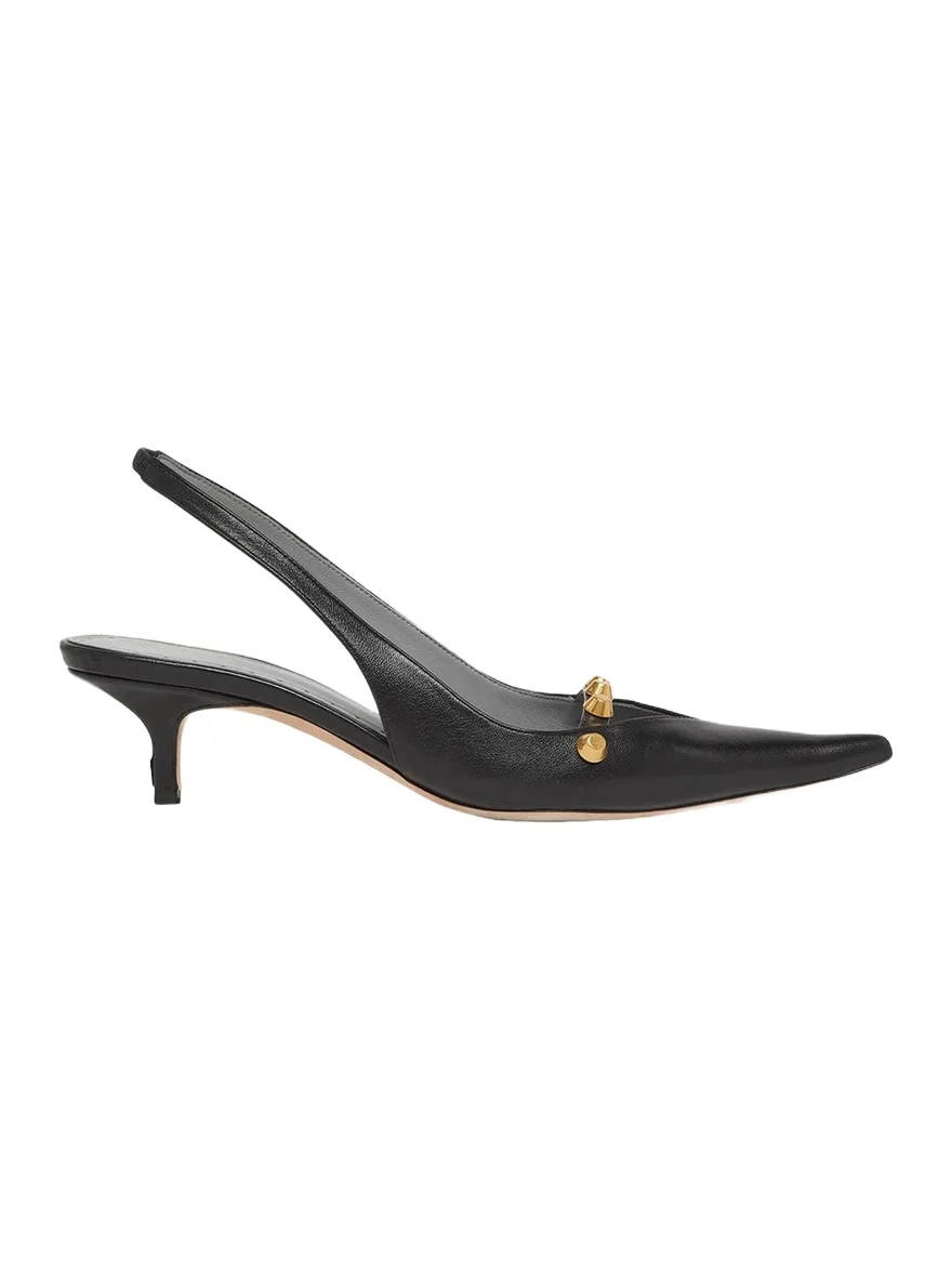 45mm Midnight City Studded Leather Slingback Pumps 45mm Midnight City Studded Leather Slingback Pumps