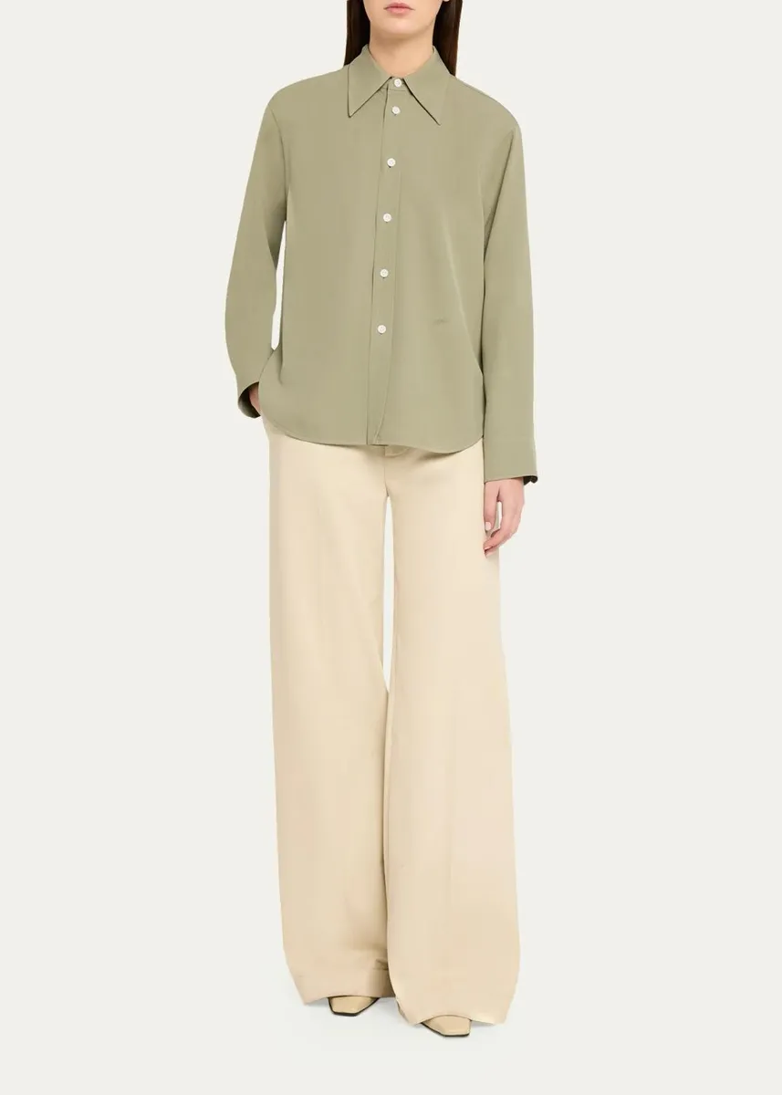 Bottega Veneta Wool Twill Button-Down Shirt | Thumbnail 2 Bottega Veneta Wool Twill Button-Down Shirt | Thumbnail 2