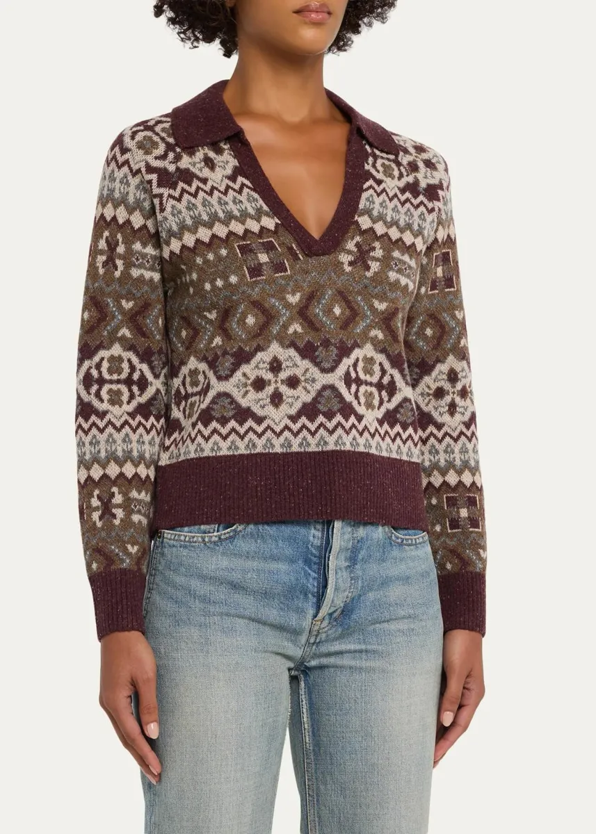 Veronica Beard Catania Fair-Isle-Style Wool-Blend Pullover Sweater | Thumbnail 4 Veronica Beard Catania Fair-Isle-Style Wool-Blend Pullover Sweater | Thumbnail 4
