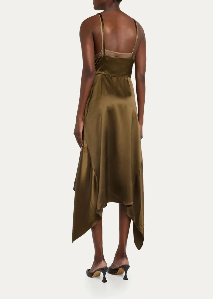 Monse Deconstructed Sunflower Printed Silk Midi Dress | Thumbnail 3 Monse Deconstructed Sunflower Printed Silk Midi Dress | Thumbnail 3