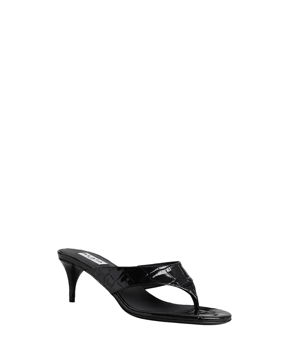 ALAÏA 55mm Infradito Croc-Embossed Leather Thong Sandals | Thumbnail 2