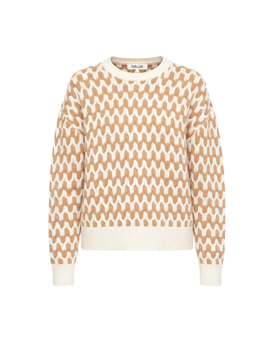 Diane von Furstenberg Volto Zigzag Merino Wool-Cashmere Sweater | Thumbnail 2