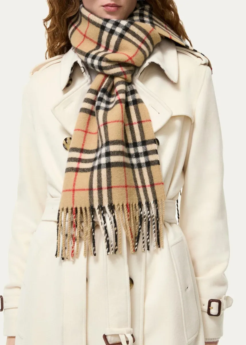 Burberry Check Cashmere Scarf | Thumbnail 2