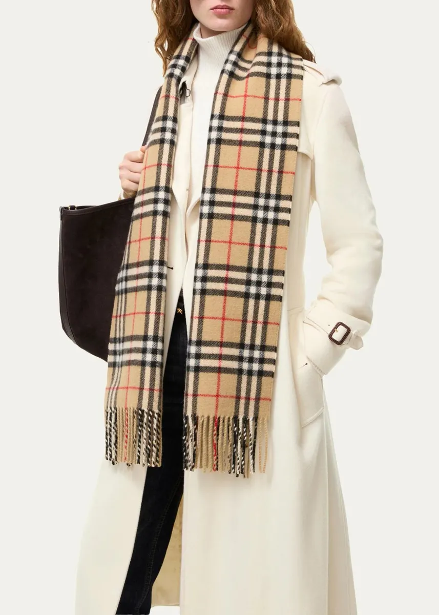 Burberry Check Cashmere Scarf | Thumbnail 3