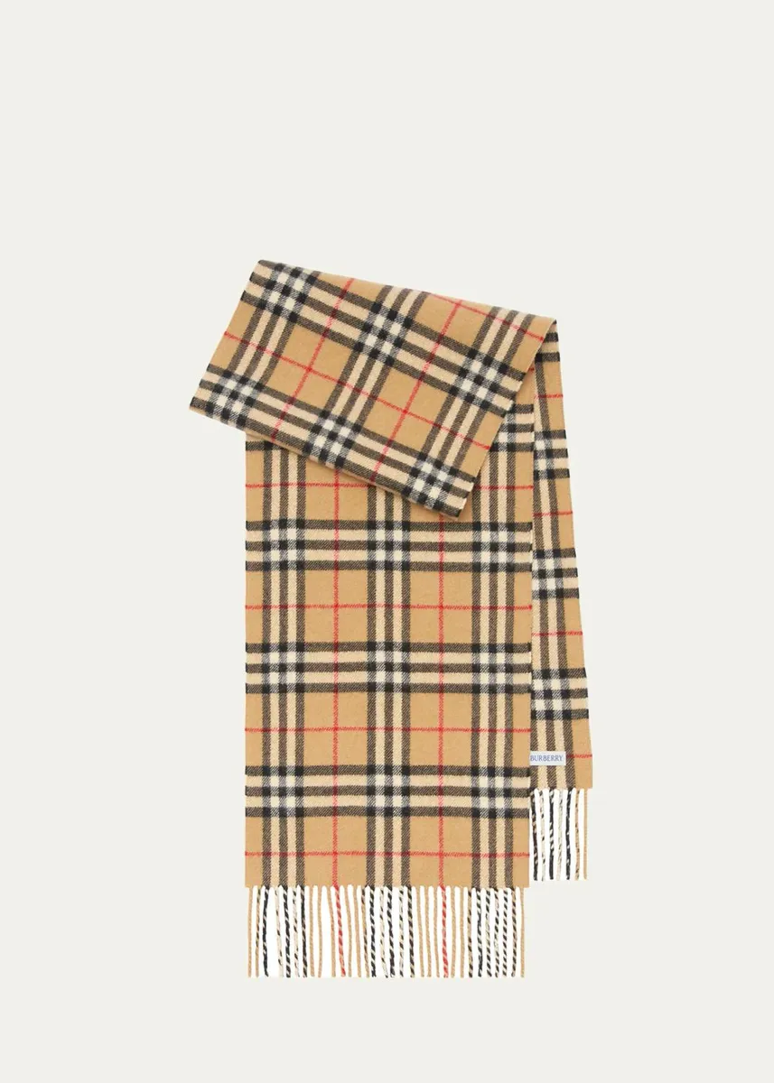 Burberry Check Cashmere Scarf | Thumbnail 4