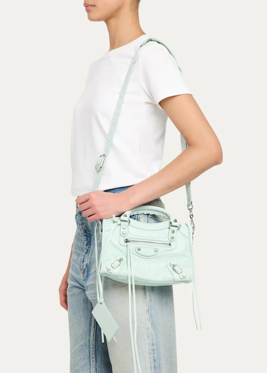 Balenciaga Le City Mini Arena Leather Top-Handle Bag | Thumbnail 2 Balenciaga Le City Mini Arena Leather Top-Handle Bag | Thumbnail 2