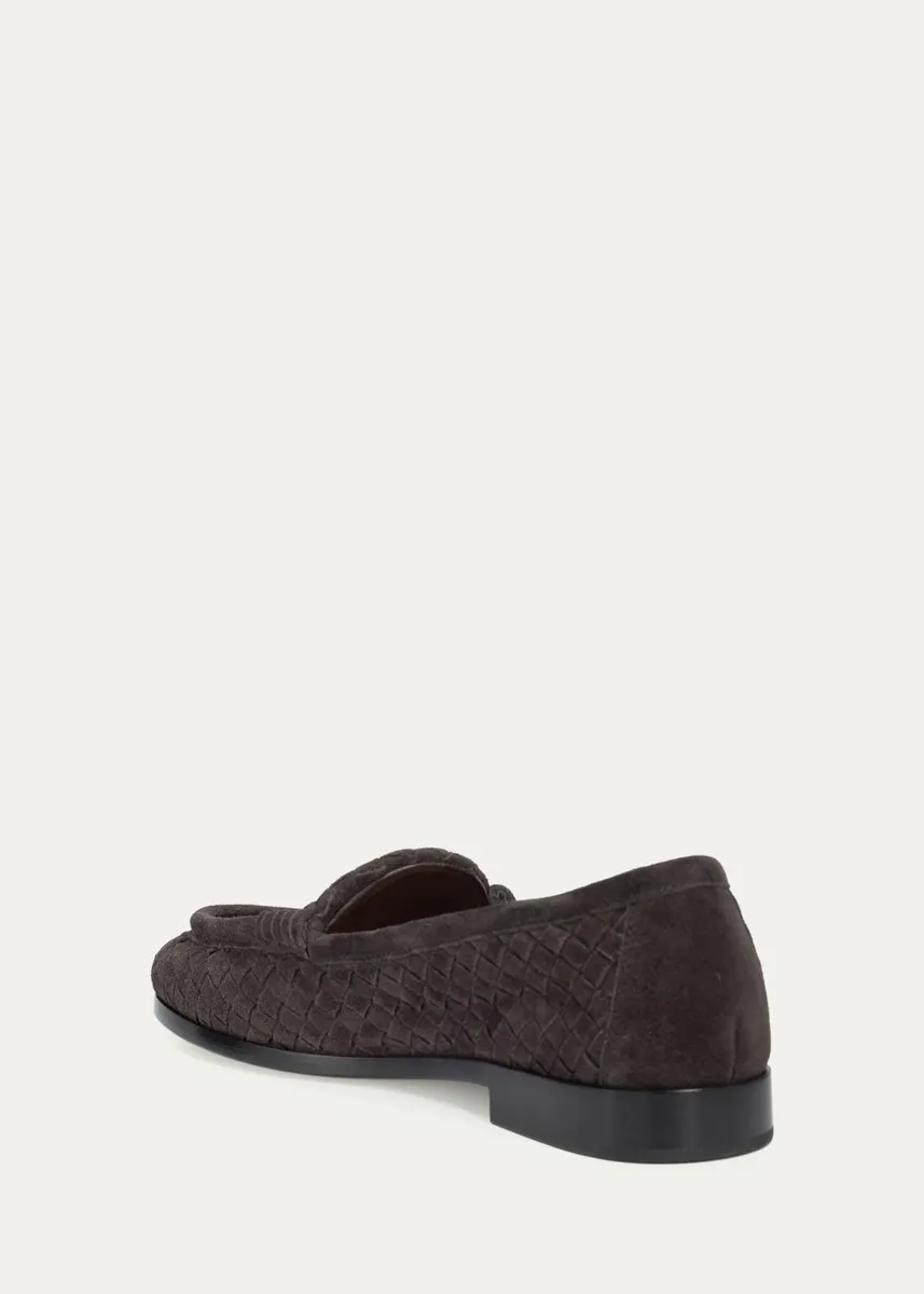 Bottega Veneta Silenzio Intrecciato Supple Suede Loafers | Thumbnail 4