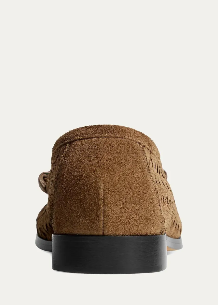 Bottega Veneta Silenzio Intrecciato Supple Suede Loafers | Thumbnail 7