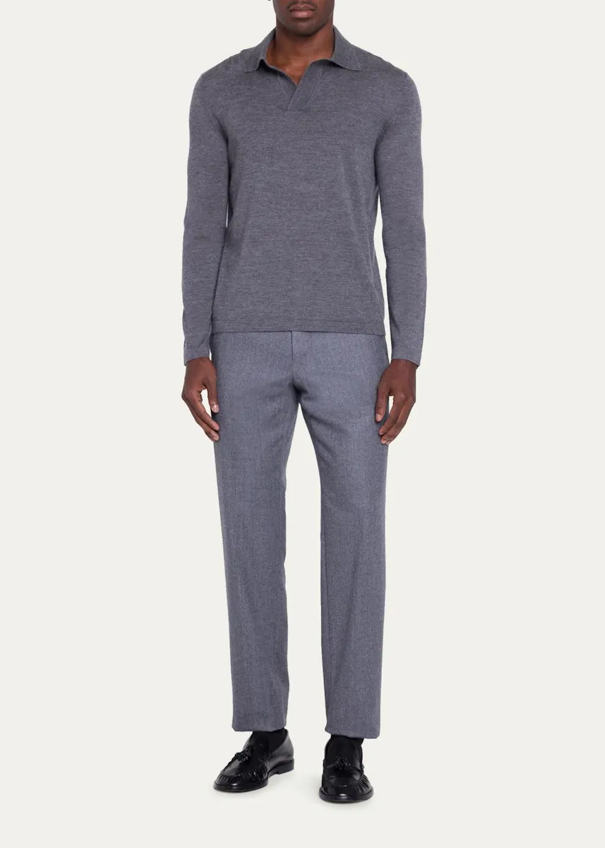 Gabriela Hearst Men's Frome Cashmere Polo Shirt | Thumbnail 2 Gabriela Hearst Men's Frome Cashmere Polo Shirt | Thumbnail 2