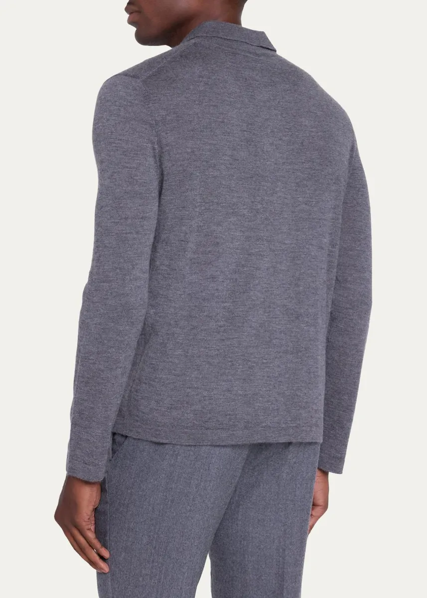 Gabriela Hearst Men's Frome Cashmere Polo Shirt | Thumbnail 3 Gabriela Hearst Men's Frome Cashmere Polo Shirt | Thumbnail 3