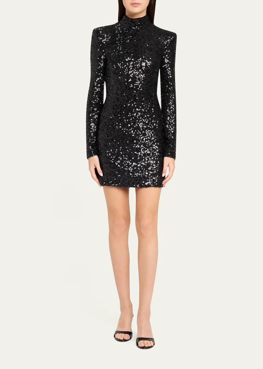 Ramy Brook Glory Sequin Mock-Neck Mini Dress | Thumbnail 2