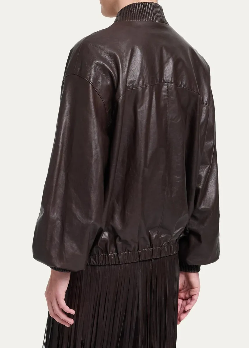 TWP Bubble-Hem Leather Bomber Jacket | Thumbnail 3 TWP Bubble-Hem Leather Bomber Jacket | Thumbnail 3