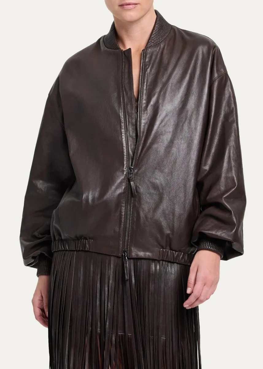 TWP Bubble-Hem Leather Bomber Jacket | Thumbnail 4 TWP Bubble-Hem Leather Bomber Jacket | Thumbnail 4