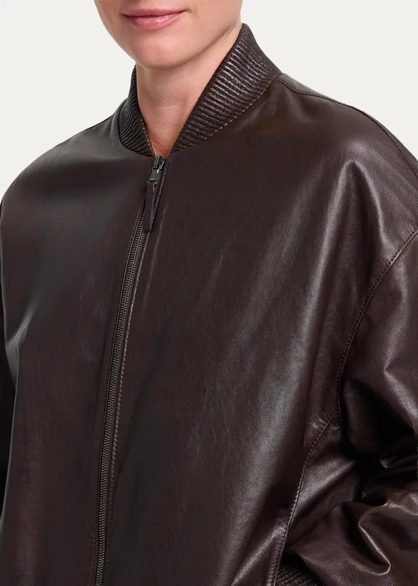 TWP Bubble-Hem Leather Bomber Jacket | Thumbnail 5 TWP Bubble-Hem Leather Bomber Jacket | Thumbnail 5