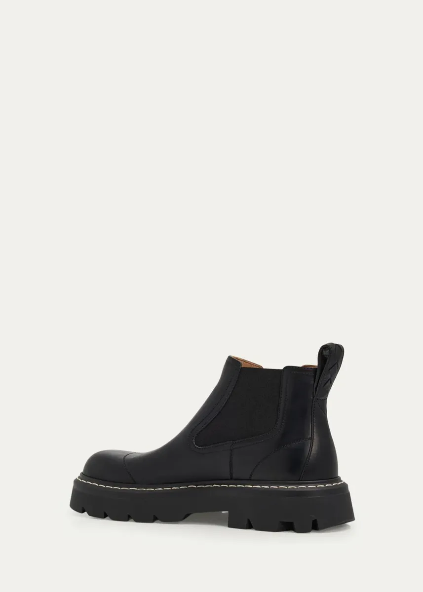 Bottega Veneta Men's Gum Military Leather Chelsea Boots | Thumbnail 4 Bottega Veneta Men's Gum Military Leather Chelsea Boots | Thumbnail 4