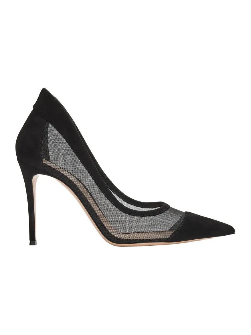 Gianvito Rossi 95mm Mesh Cap-Toe Pumps