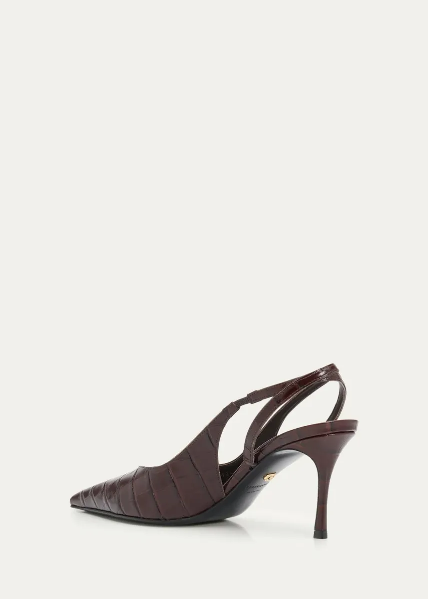 Ferragamo Dafne 70MM Croc-Embossed Slingback Pumps | Thumbnail 4 Ferragamo Dafne 70MM Croc-Embossed Slingback Pumps | Thumbnail 4