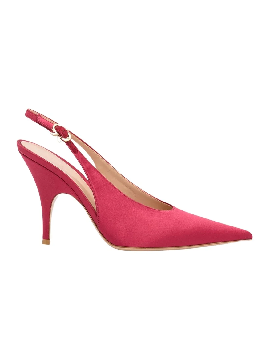Gianvito Rossi 95mm Sofia Crepe Satin Slingback Pumps