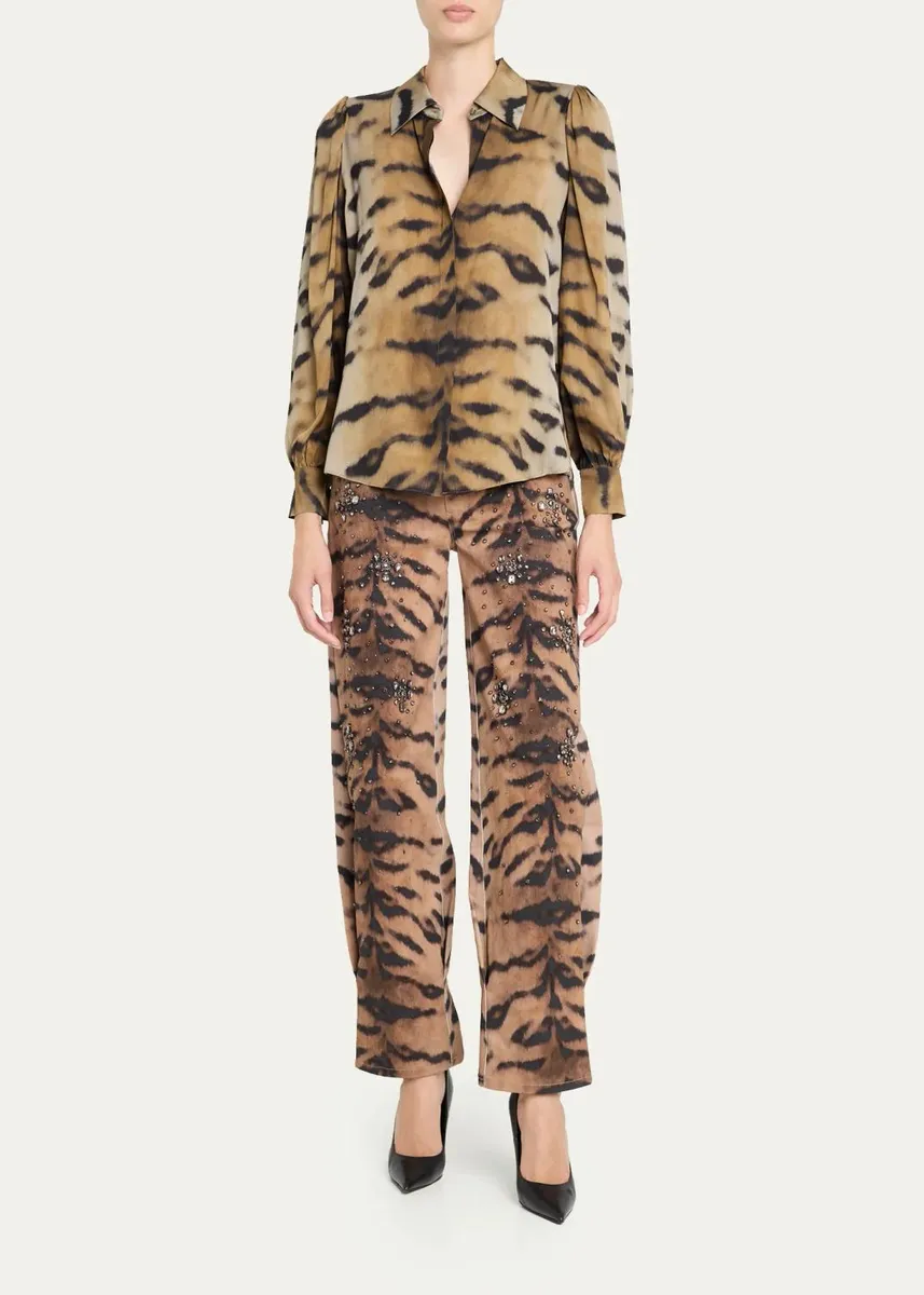 Kobi Halperin Davis Animal-Print Silk-Blend Blouse | Thumbnail 2 Kobi Halperin Davis Animal-Print Silk-Blend Blouse | Thumbnail 2