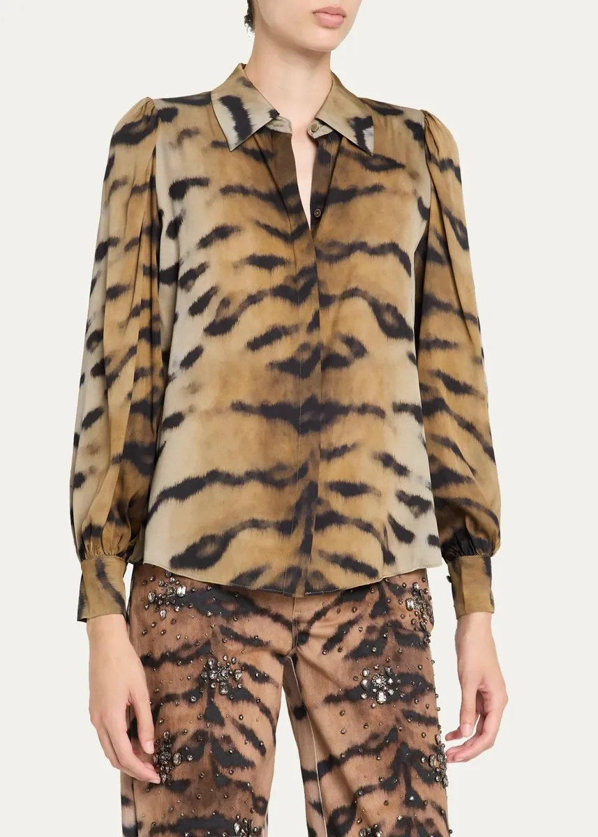 Kobi Halperin Davis Animal-Print Silk-Blend Blouse | Thumbnail 4 Kobi Halperin Davis Animal-Print Silk-Blend Blouse | Thumbnail 4