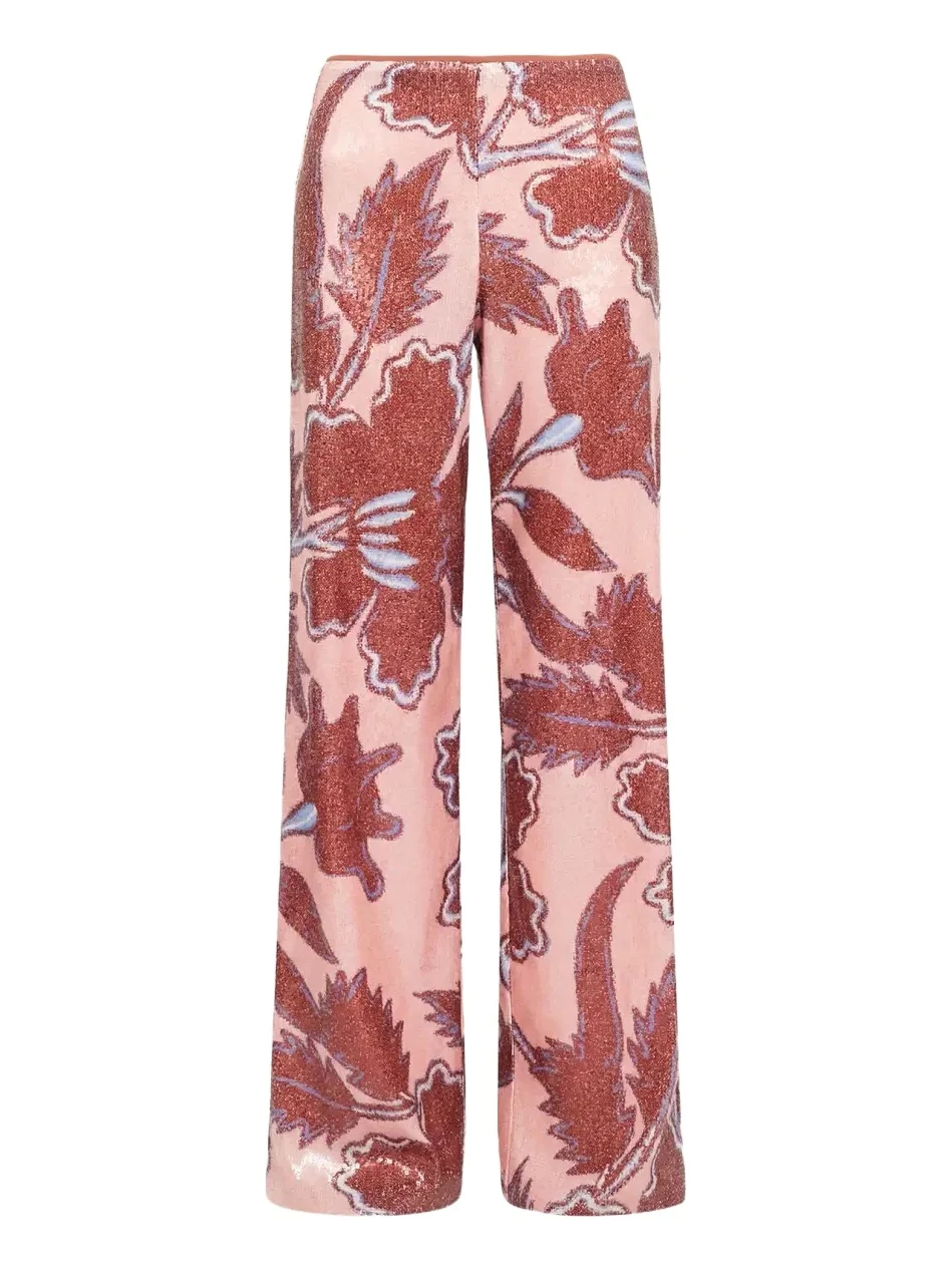 Felix Wide-Leg Sequin Floral Pants Felix Wide-Leg Sequin Floral Pants