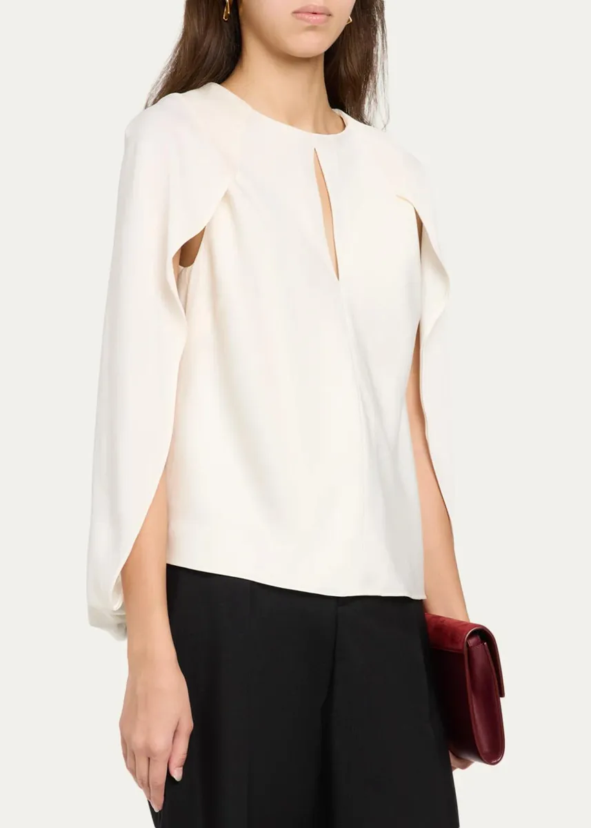 Simkhai Lauren Satin Cape Top | Thumbnail 8 Simkhai Lauren Satin Cape Top | Thumbnail 8