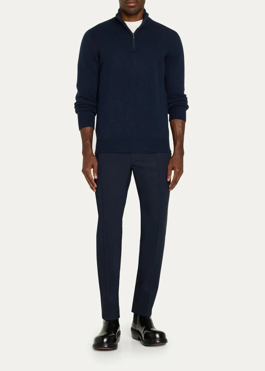 Cesare Attolini Men's Cashmere Half-Zip Sweater | Thumbnail 2 Cesare Attolini Men's Cashmere Half-Zip Sweater | Thumbnail 2