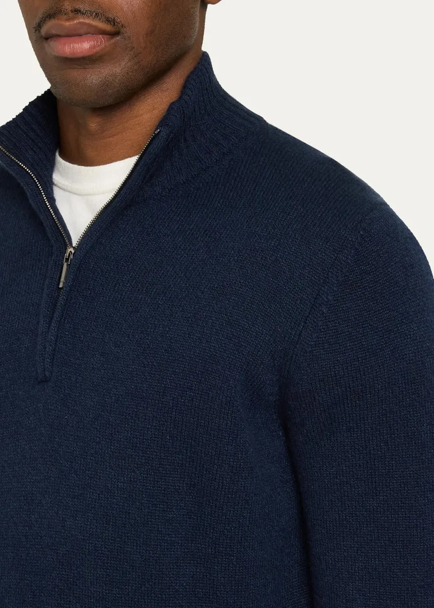 Cesare Attolini Men's Cashmere Half-Zip Sweater | Thumbnail 5 Cesare Attolini Men's Cashmere Half-Zip Sweater | Thumbnail 5