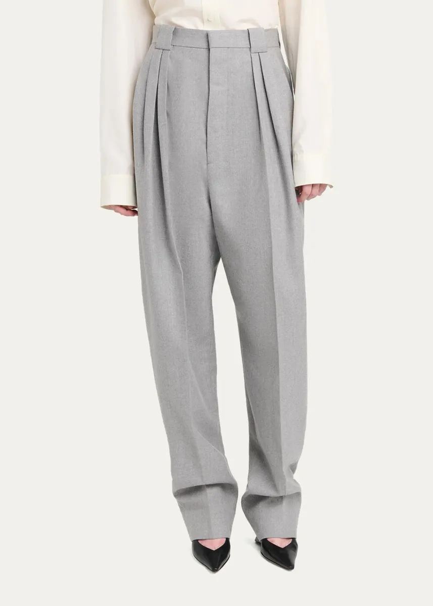 Bottega Veneta Pleated Wool Barrel-Leg Trousers | Thumbnail 4 Bottega Veneta Pleated Wool Barrel-Leg Trousers | Thumbnail 4