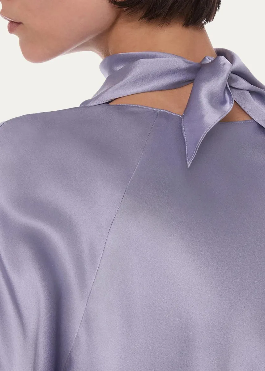 Helmut Lang Silk Long-Sleeve Tieneck Top | Thumbnail 5 Helmut Lang Silk Long-Sleeve Tieneck Top | Thumbnail 5