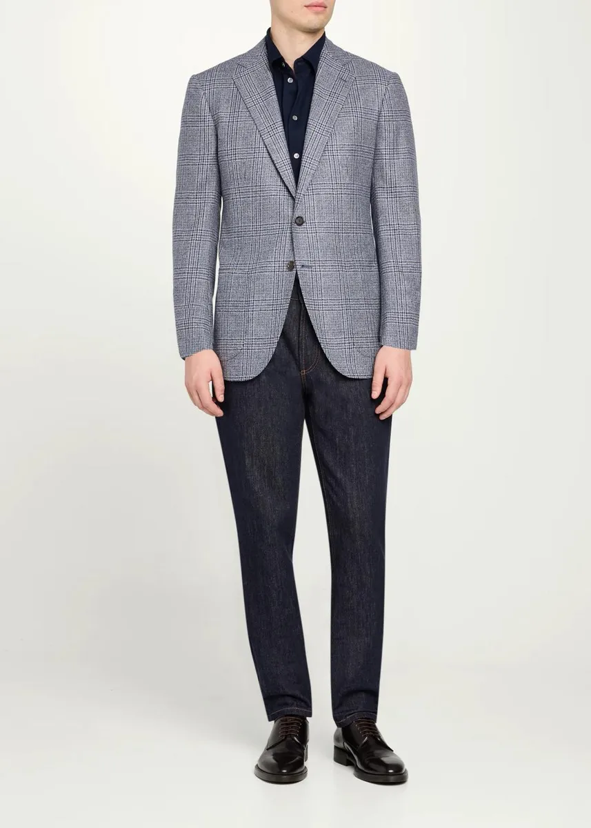 Cesare Attolini Men's Plaid Cashmere Jacket | Thumbnail 2 Cesare Attolini Men's Plaid Cashmere Jacket | Thumbnail 2