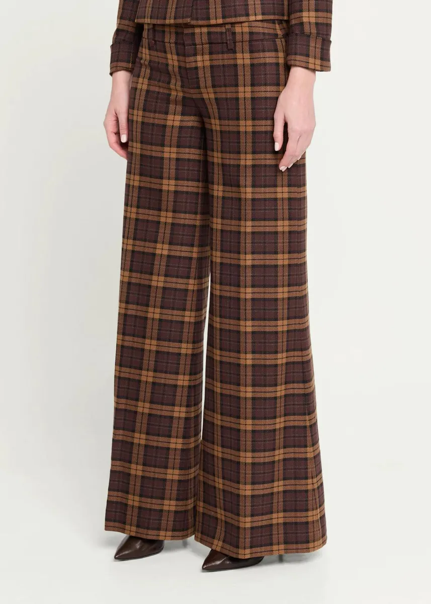 Alice + Olivia Olivia Plaid Low-Rise Wide-Leg Pants | Thumbnail 4