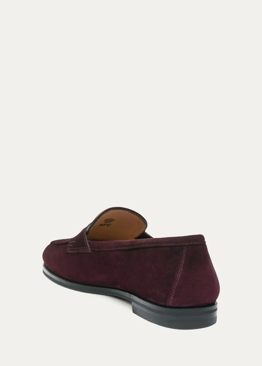 Santoni Suede Penny Loafers | Thumbnail 2
