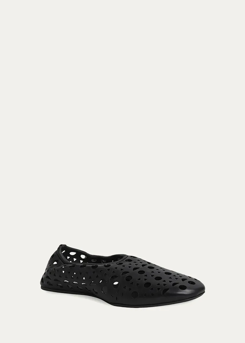 ALAÏA Neo Vienne Cutout Leather Ballerina Flats | Thumbnail 2 ALAÏA Neo Vienne Cutout Leather Ballerina Flats | Thumbnail 2