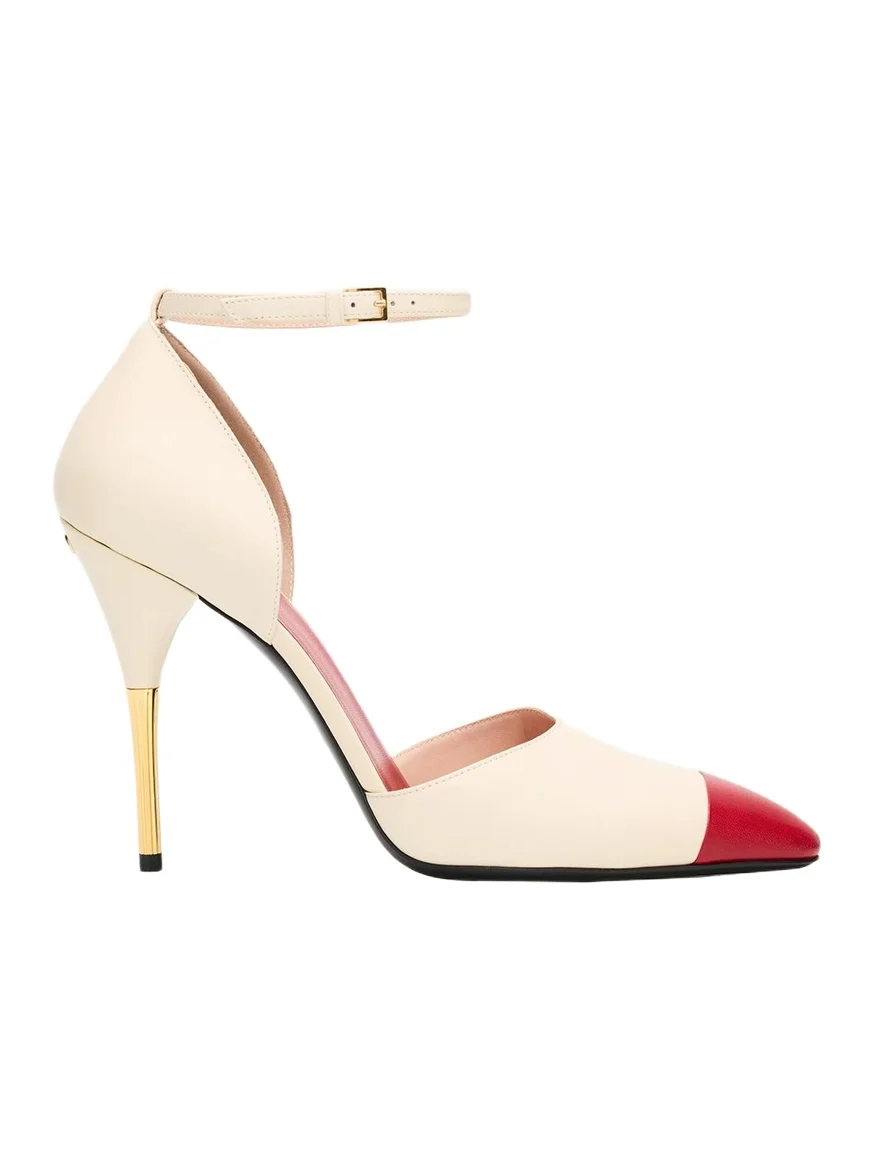 105mm Sinead Leather Cap-Toe d'Orsay Pumps 105mm Sinead Leather Cap-Toe d'Orsay Pumps