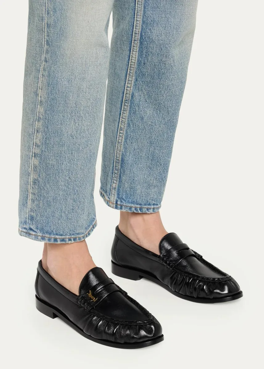 Saint Laurent Le Leather YSL Penny Loafers | Thumbnail 2 Saint Laurent Le Leather YSL Penny Loafers | Thumbnail 2