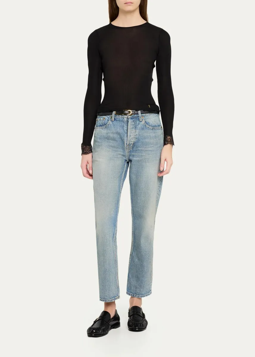 Saint Laurent Le Leather YSL Penny Loafers | Thumbnail 3 Saint Laurent Le Leather YSL Penny Loafers | Thumbnail 3