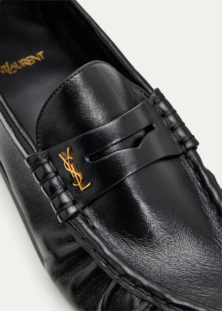 Saint Laurent Le Leather YSL Penny Loafers | Thumbnail 5 Saint Laurent Le Leather YSL Penny Loafers | Thumbnail 5