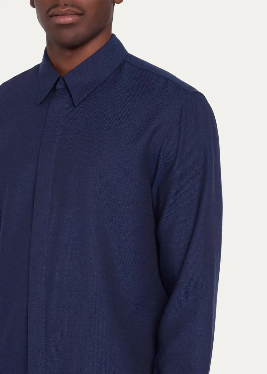 Gabriela Hearst Men's Cotton & Cashmere Shirt | Thumbnail 5