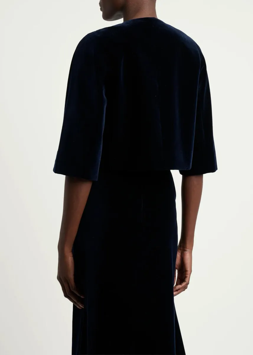Erdem Embellished Velvet Elbow-Sleeve Bolero Jacket | Thumbnail 3 Erdem Embellished Velvet Elbow-Sleeve Bolero Jacket | Thumbnail 3