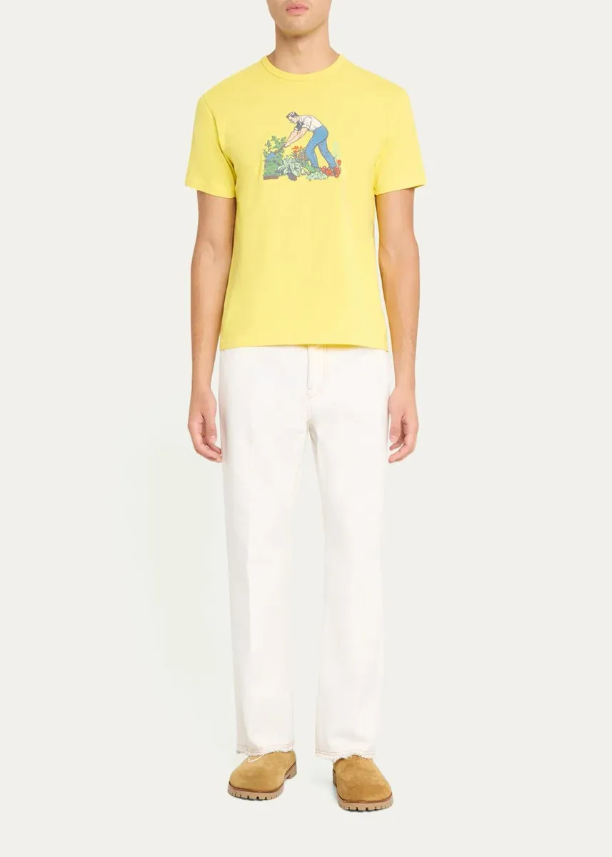 JW Anderson Men's Gardener Graphic Cotton T-Shirt | Thumbnail 2