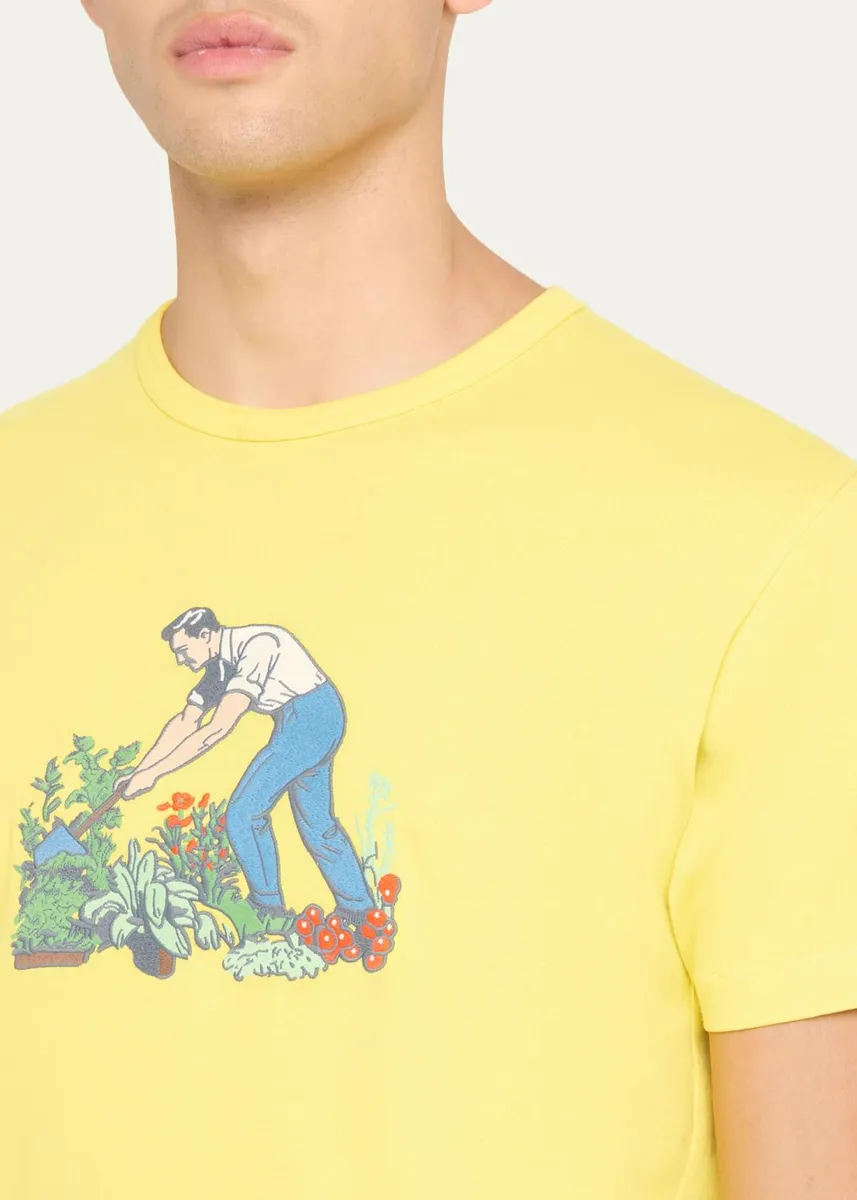 JW Anderson Men's Gardener Graphic Cotton T-Shirt | Thumbnail 5