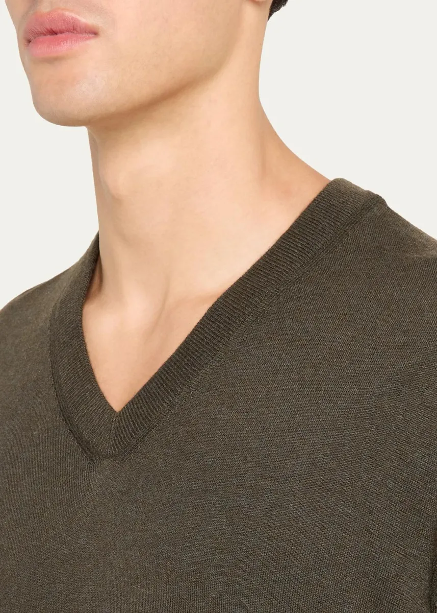 Zegna Men's Oasi Cashmere V-Neck Sweater | Thumbnail 5 Zegna Men's Oasi Cashmere V-Neck Sweater | Thumbnail 5