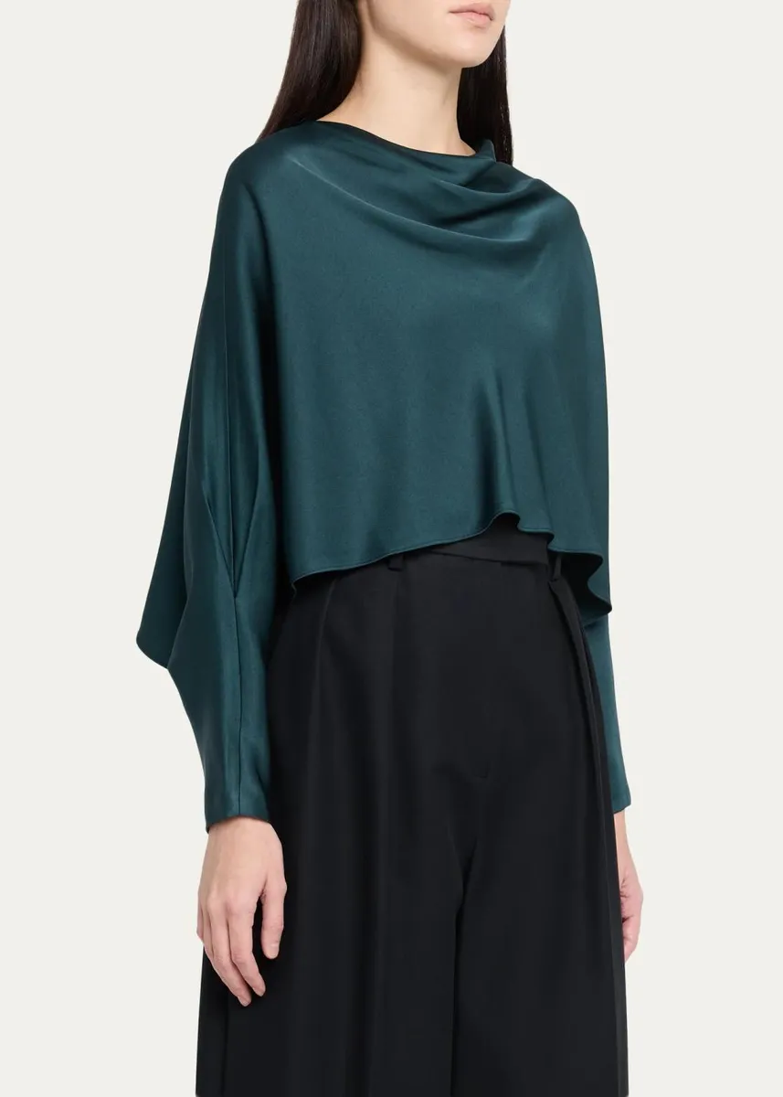Simkhai Bearitz Draped Cowl-Neck Satin Top | Thumbnail 4 Simkhai Bearitz Draped Cowl-Neck Satin Top | Thumbnail 4