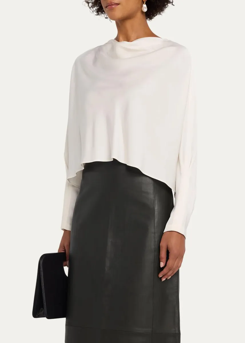 Simkhai Bearitz Draped Cowl-Neck Satin Top | Thumbnail 8 Simkhai Bearitz Draped Cowl-Neck Satin Top | Thumbnail 8