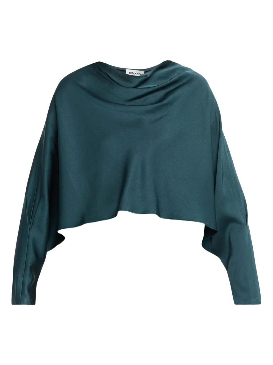Bearitz Draped Cowl-Neck Satin Top Bearitz Draped Cowl-Neck Satin Top