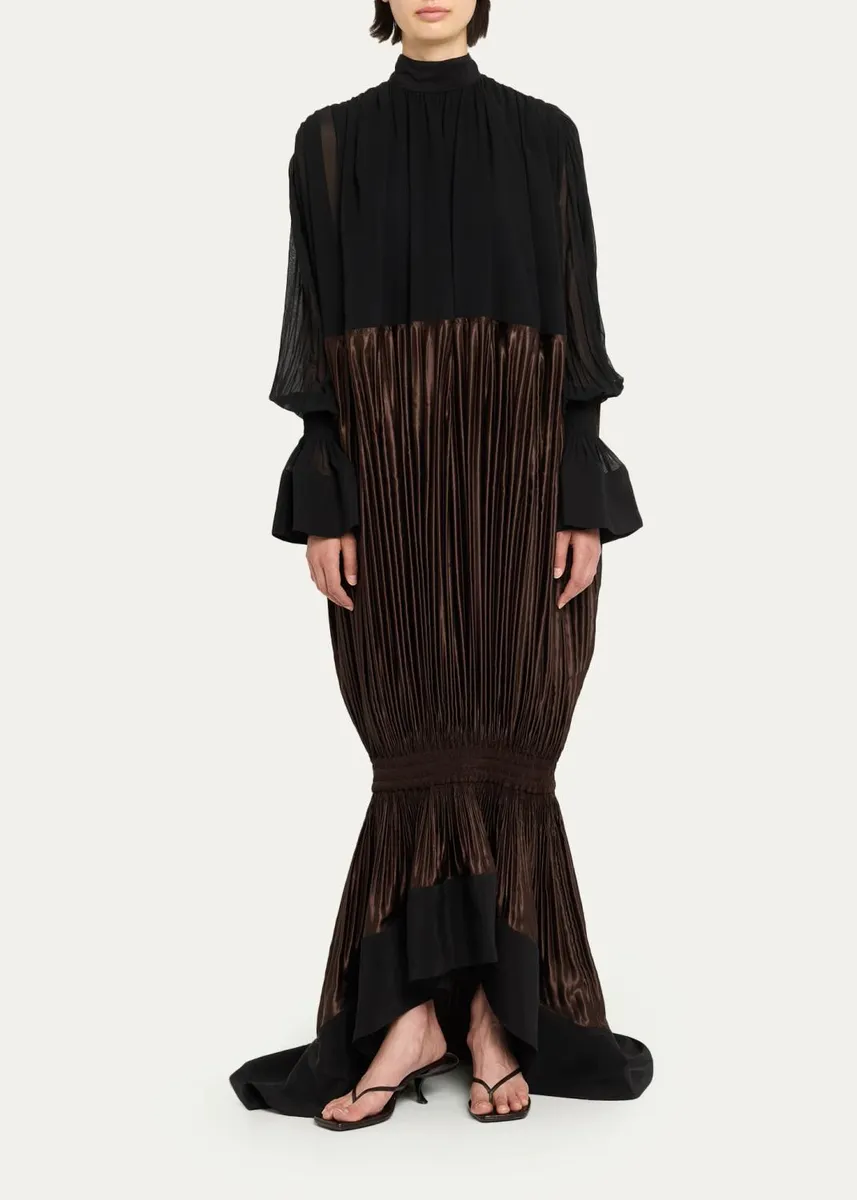 Ferragamo Plunging Fluid Lamé Balloon Mermaid Gown | Thumbnail 6 Ferragamo Plunging Fluid Lamé Balloon Mermaid Gown | Thumbnail 6