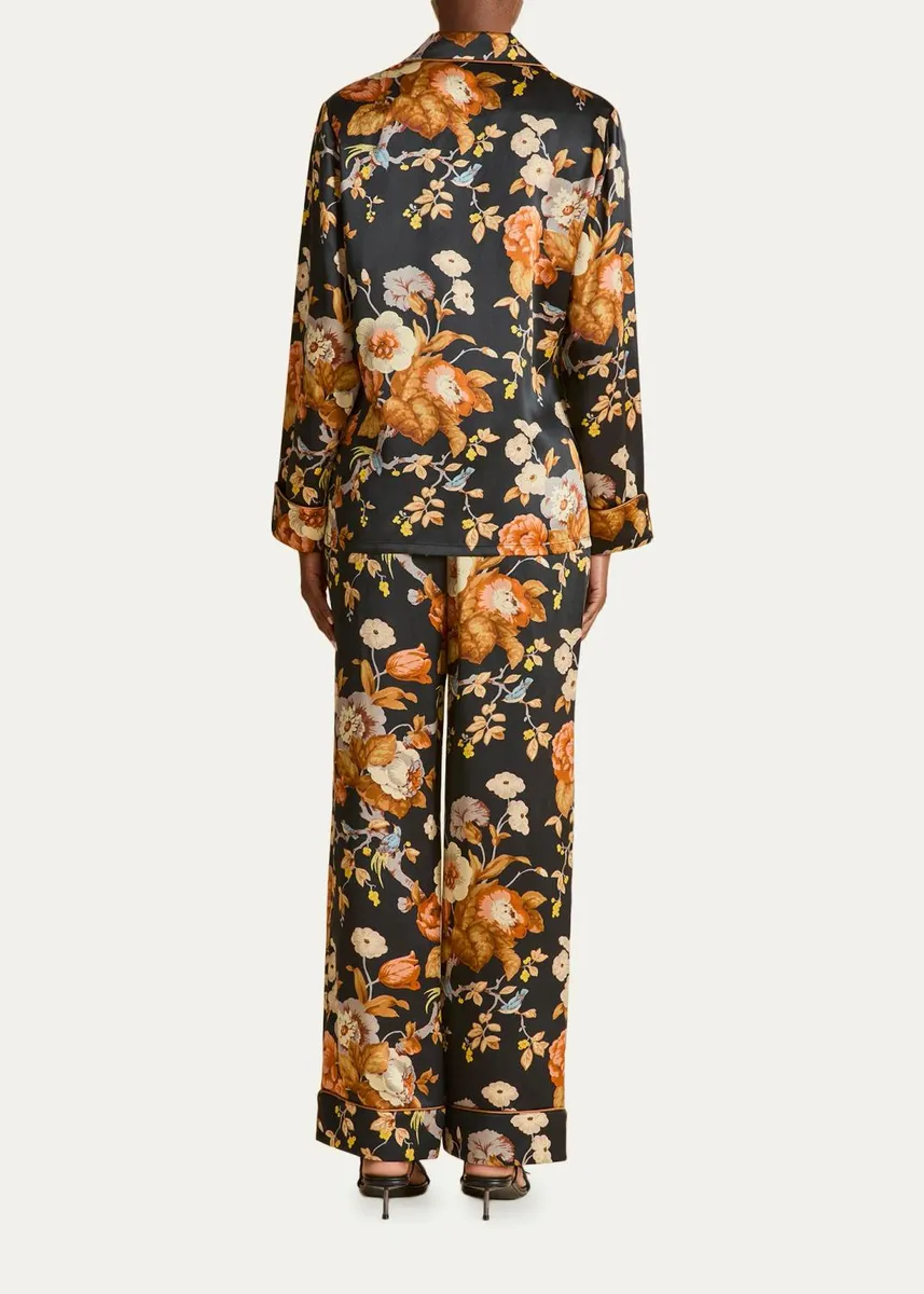 Olivia von Halle Lila Floral-Print Silk Pajama Set | Thumbnail 3 Olivia von Halle Lila Floral-Print Silk Pajama Set | Thumbnail 3
