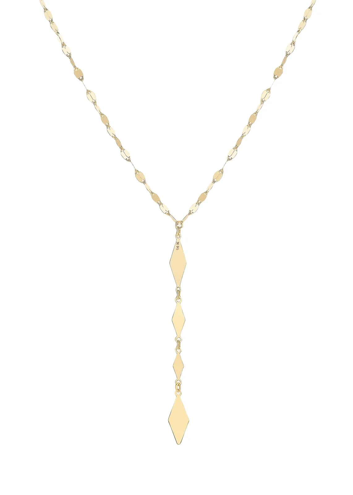 14K Geometric Chain Lariat Necklace 14K Geometric Chain Lariat Necklace